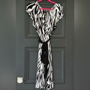 New York and Company Zebra Print Wrap Dress